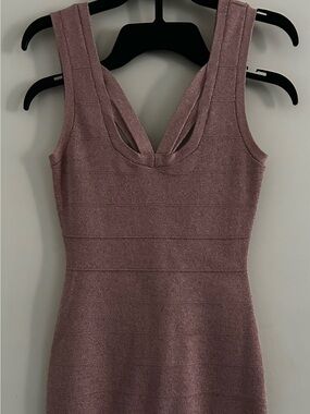 2B Bebe Dusty Mauve Sparkle Bandage Tank Top